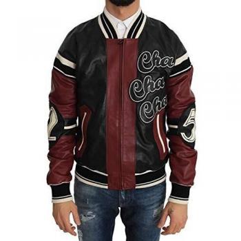 Dolce & Gabbana Leather Club Lounge Black Red Jacket - IT44 | XS