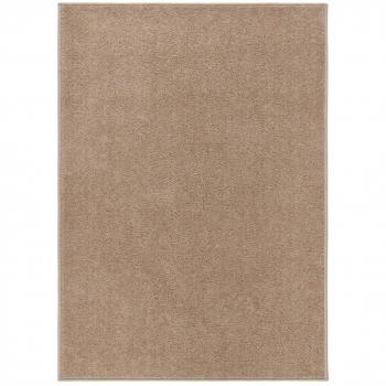 Alfombra de pelo corto marrón 240x340 cm