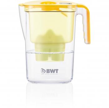 BWT 815480 Vida Mesa con Filtro de Agua, 2,6 L, Cartucho mineralizador de Magnesio para 120 L de Agua del Grifo filtrada, plástico, Amarillo, 26.4x11.5x28.7 cm