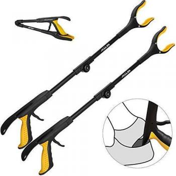 Jellas Pinza Larga, Alcanzar Objetos 80cm Herramienta de Captura Plegable, Diseño con Imán, Brazo Más Largo para Recoger Basura