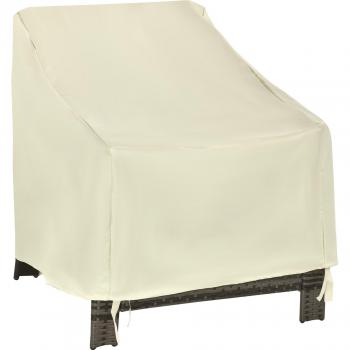 Outsunny Funda Protectora para Muebles de Jardín 68x87x77cm Funda de Tela Oxford 600D Impermeable para Patio Terraza Color Beige