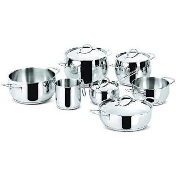 Batería de Cocina Lagostina Euforia 11 Piezas Acero Inoxidable 18/10 Inducción y Gas con Fondo Lagoseal Plus