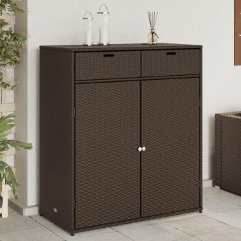 vidaXL Garden Storage Cabinet Brown 105x55x113 cm Poly Rattan