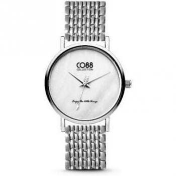 Reloj Mujer CO88 Collection 8CW-10066 con correa de acero inoxidable, esfera en color dorado, resistente al agua hasta 30 metros, diseño elegante y moderno, mecanismo de cuarzo