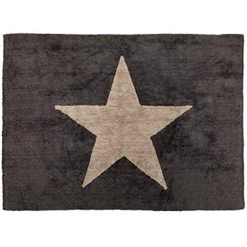 Happy Decor Kids -Alfombra Lavable Star 100% Algodón Natural -Gris Oscuro- 160x120 cm