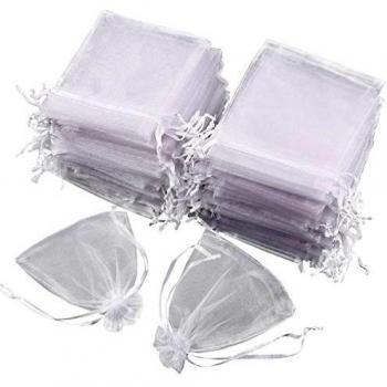 CLE DE TOUS - 100pcs Bolsa de Organza para decorar regalo de boda bautizo Bolsitas de organza