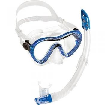 Cressi Sky VIP Set de Snorkel para Adulto, Unisex, Transparente/Azul, Talla Única
