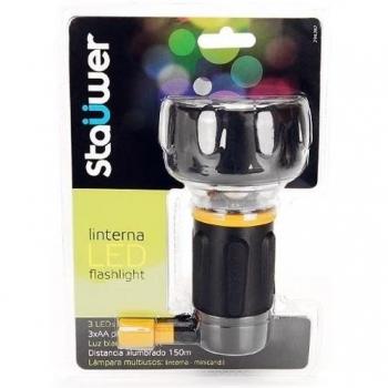 Linterna 2 en 1 LED negro grande blister 3 x AAA