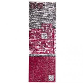 Cuadro artesanal en lienzo pintado a mano Duehome, color fucsia, medidas 50cm (ancho) x 150cm (alto), decoración para el hogar