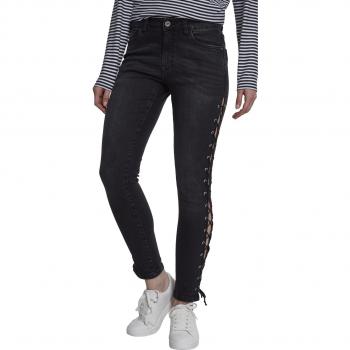 Urban Classics Women's Lace Up Black Skinny Jeans