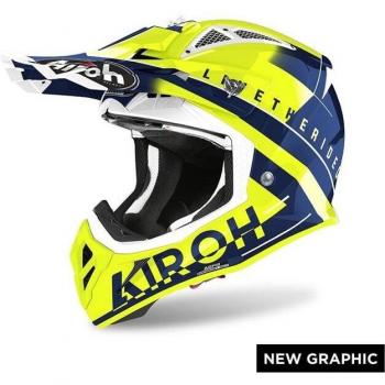 Airoh Casco Off-road Avaa18 Aviator Ace Amaze - Casco de motocross - Azul (S)
