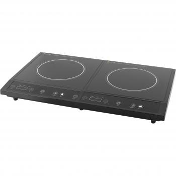 Tristar IK-6179 Placa de inducción doble con 8 niveles de potencia, 1400 W, Vidrio, Negro