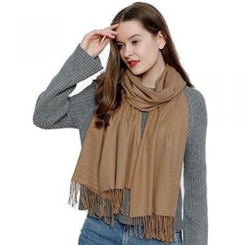 Bufanda de invierno grande para mujer 185 x 65 cm liso suave y cálido - khaki