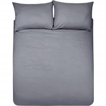 AmazonBasics - Juego de fundas de edredón y de almohada de microfibra, 200 x 200 cm + 2 fundas 50 x 80 cm - Gris oscuro