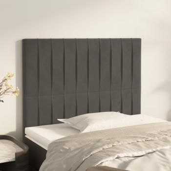 Cabeceros de terciopelo gris oscuro 90x5x78/88 cm - 2 unidades