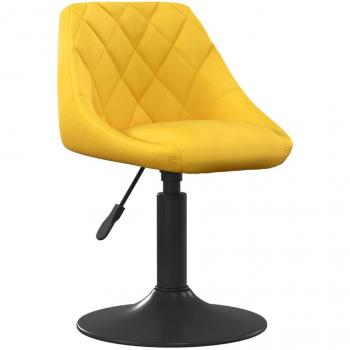 Silla de comedor de terciopelo amarillo mostaza