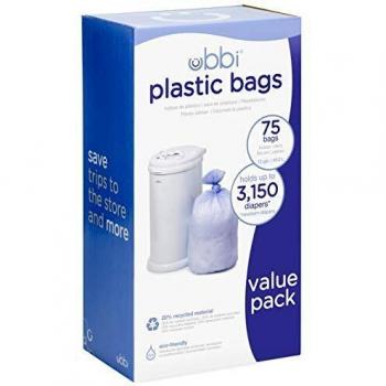 Ubbi Plastic Bags, Nappy Refill Bags 75 - Pack, 3 - Count