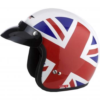 Vcan V500 Open Face casco de moto S Unión Jack