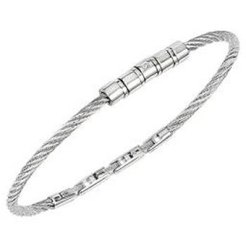 Pulsera de Hombre LOOP en Acero Plateado con Zirconia - Talla 20