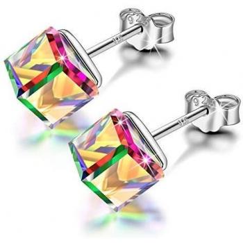 Alex Perry Pendientes Plata 925 Regalos para mujeres Cristales para niñas Regalo Vitrail Mediano Día de San Valentín Navidad Día de madre Regalos de cumpleaños para mamá Su hermana Esposa Aniversario