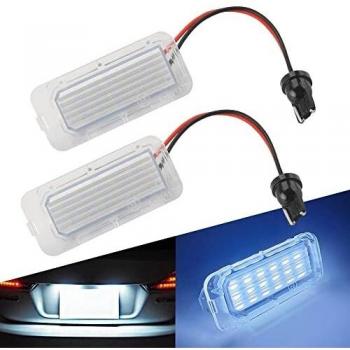 Maimiao 2 Piezas LED matrícula luces lámparas bombillas 3528 SMD 12V 6500K Xenón Blanco CanBus No hay error, Para Ford Focus 5d Mondeo Carnival
