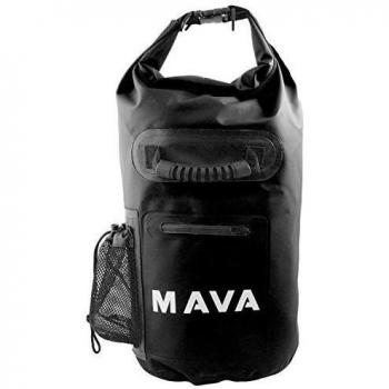 Mava deportes impermeable bolsa seca con funda para bolsillo y correa de hombro para barcos, senderismo, Rafting, Camping, pesca, snowboard, playa y deportes de agua, color negro, tamaño 10 L