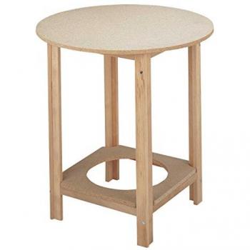 Mesa Camilla Redonda de Madera de Haya sin Barniz, 80x80x75 cm - Diseño Elegante y Versátil