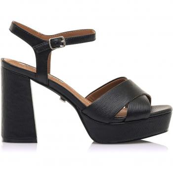 Sandalias de tacón Mariamare Roseta para mujer, color negro, altura del tacón 9 cm, pala cruzada, cómodas y elegantes