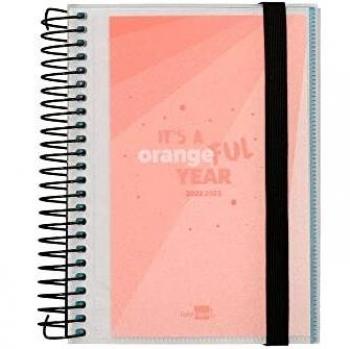 AGENDA ESCOLAR LIDERPAPEL CURSO 22-23 COLLEGE CLASSIC MINI BILINGUE DIA PAGINA POLIPROPILENO NARANJA