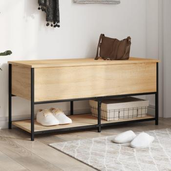 Banco de almacenamiento Sonoma de madera multicapa de roble, 100x42,5x47 cm