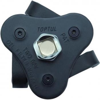 Llave del filtro de aceite TOPTUL JDAI65A2, tres brazos, diámetro ajustable de 65 a 120 mm