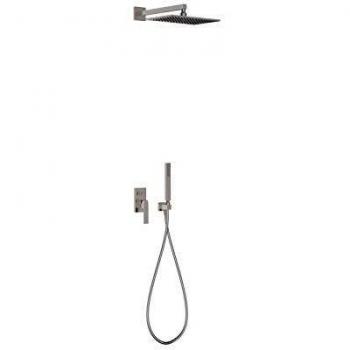 Tres Slim Exclusive Kit de Ducha Monomando Empotrado con Cierre y Regulación de Caudal, Cuerpo Empotra