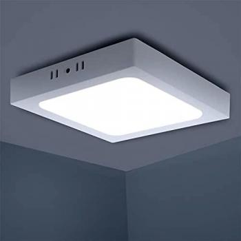 Plafón LED 18W 1530LM Luz Blanca Fría 6500K para Techo - Lámpara Cuadrada de Pared D226*H35mm