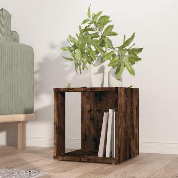 Mesa auxiliar de madera contrachapada 33x33x34,5 cm en colores Blanco, Negro y Roble Sonoma