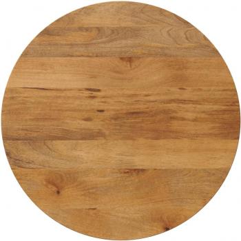 Tablero de mesa redondo de madera maciza de mango Ø 90x2,5 cm Marrón