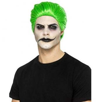 Smiffys-45054 Peluca de Bromista engominado, Color Verde, No es Applicable