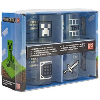 Set de 4 Tazas de Cristal Espresso Minecraft - 100 ml