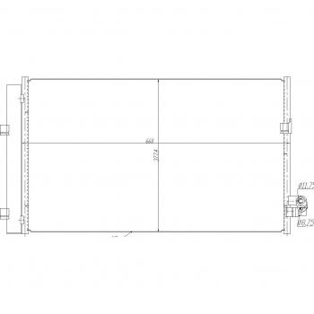Condensador de aire acondicionado NRF 350476 con secador, junta anular de dimensiones 19,8 mm x 17,2 mm y capacidad de 644