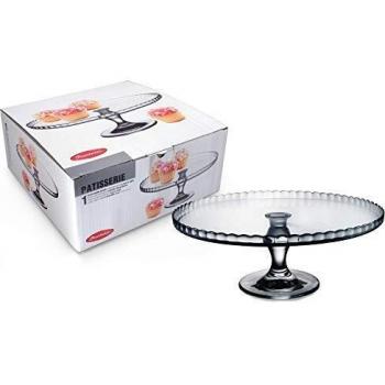 Expositor con Plato de Cristal Transparente Excelsa – 32 cm