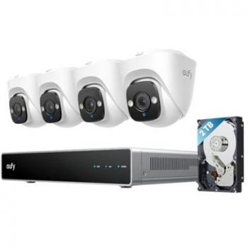 Sistema de Seguridad NVR PoE Eufy E41 (Cámara de Red 4K, Color Blanco, Negro y Gris)