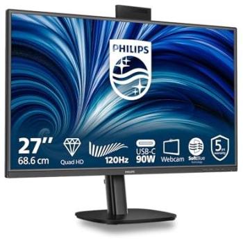 Monitor Philips 27 IPS QHD 2560x1440 120Hz 4ms USB-C 90W con Webcam y Dock Ethernet