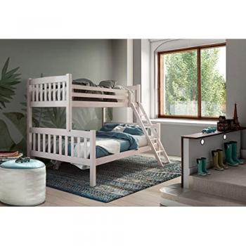 Litera Infantil Triple de Madera Maciza Color Blanco 190x90/190x135 Venprodin