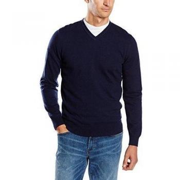 Wrangler Fine GG V Neck - Pulóver para hombre, color azul, talla S