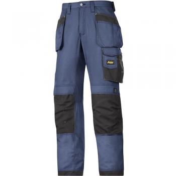 Pantalón de trabajo unisex Snickers rip-stop azul marino talla 56 larga con bolsillos holster