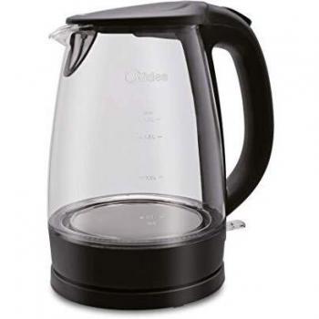 Hervidor Eléctrico Midea MK-17G02A2 de 1.7L, Vidrio Sin BPA, Luz LED Azul, 2200W, Rápida Ebullición, Filtro Removible
