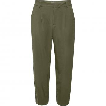 KAFFE Merle Women's 7/8 Straight Trousers in Green, Size M