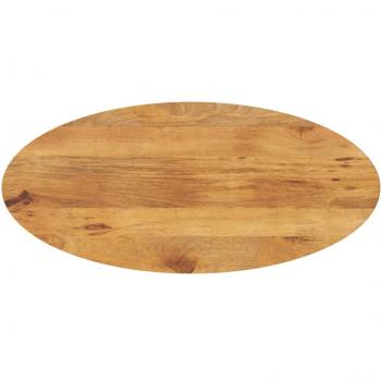 Tablero de mesa ovalado madera maciza de mango 90x40x3,8 cm Marrón