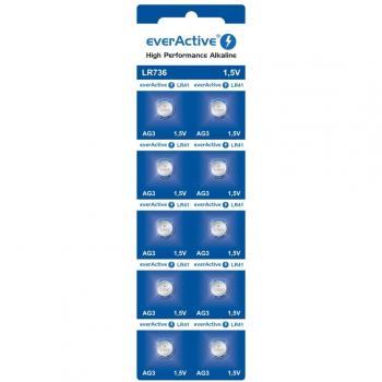 EverActive AG3 - Pilas alcalinas de botón LR736/LR41 (10 unidades)