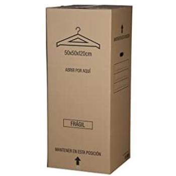 Caja Armario de Cartón para Mudanzas 50 x 50 x 120 cm (Pack de 2 Unidades)