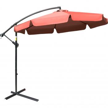 Sombrilla de jardín Ø265 cm con parasol excéntrico (Rojo Vino)
